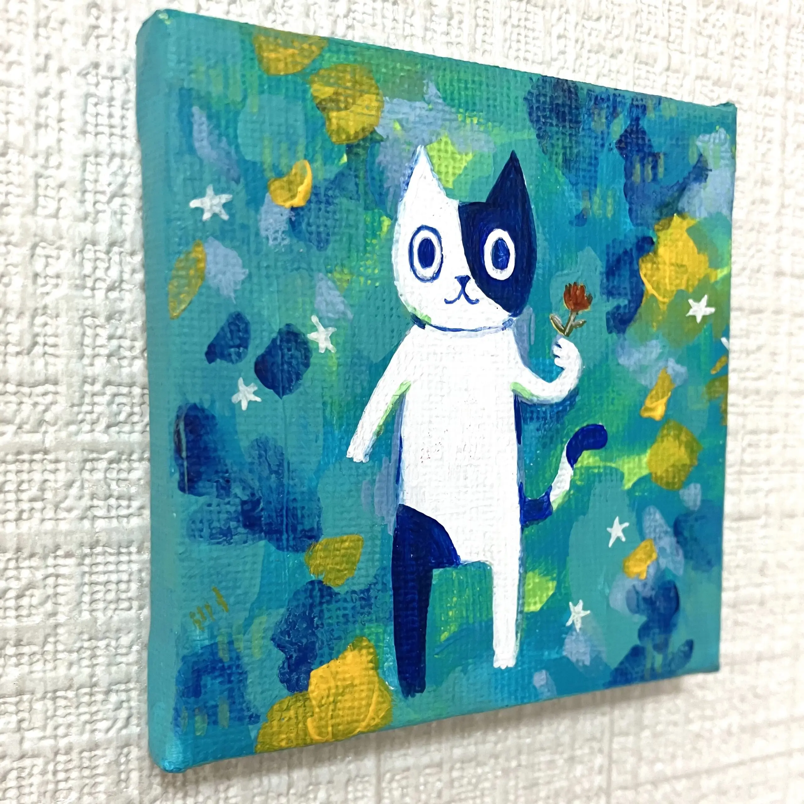花を持つ猫【ミニ原画】 - 画像 (3)